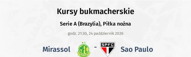 Mirassol - Sao Paulo kursy bukmacherskie