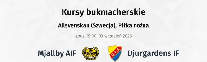 Mjallby AIF - Djurgardens IF kursy bukmacherskie