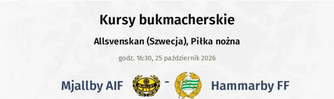 Mjallby AIF - Hammarby FF kursy bukmacherskie