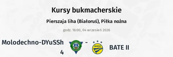 Molodechno-DYuSSh 4 - BATE II kursy bukmacherskie