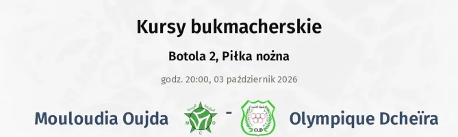 Mouloudia Oujda - Olympique Dcheïra kursy bukmacherskie