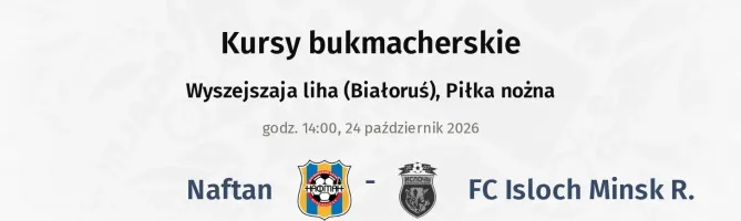 Naftan - FC Isloch Minsk R. kursy bukmacherskie