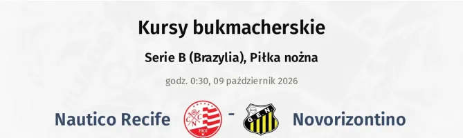 Nautico Recife - Novorizontino kursy bukmacherskie