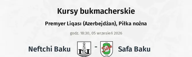 Neftchi Baku - Safa Baku kursy bukmacherskie