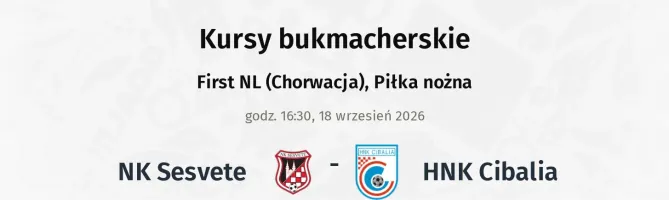 NK Sesvete - HNK Cibalia kursy bukmacherskie