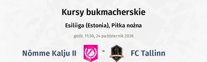 Nõmme Kalju II - FC Tallinn kursy bukmacherskie