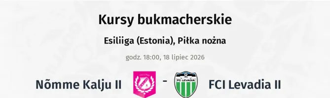Nõmme Kalju II - FCI Levadia II kursy bukmacherskie