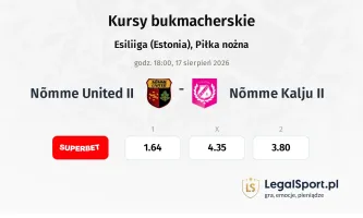 Nõmme United II - Nõmme Kalju II kursy bukmacherskie