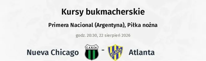 Nueva Chicago - Atlanta kursy bukmacherskie