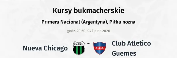 Nueva Chicago - Club Atlético Güemes kursy bukmacherskie