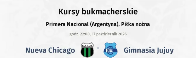 Nueva Chicago - Gimnasia Jujuy kursy bukmacherskie