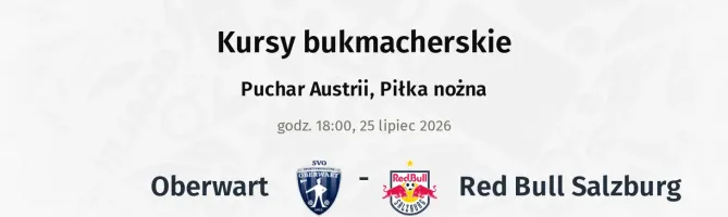Oberwart - Red Bull Salzburg kursy bukmacherskie