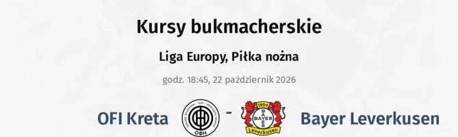 OFI - Bayer Leverkusen kursy bukmacherskie