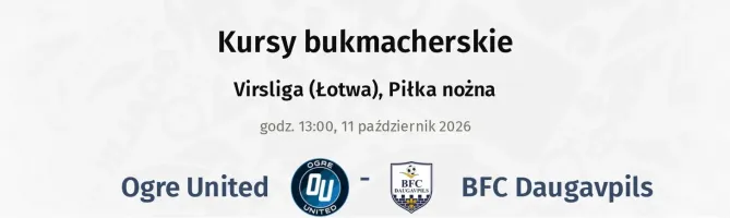 Ogre United - BFC Daugavpils kursy bukmacherskie