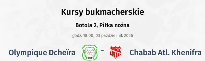Olympique Dcheïra - Chabab Atl. Khenifra kursy bukmacherskie
