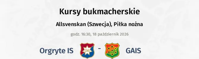 Orgryte IS - GAIS kursy bukmacherskie