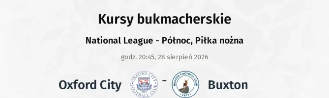 Oxford City - Buxton kursy bukmacherskie