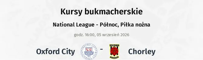 Oxford City - Chorley kursy bukmacherskie