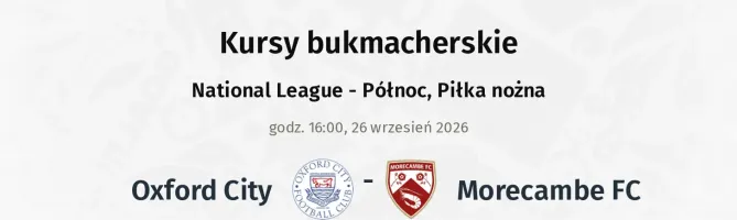 Oxford City - Morecambe kursy bukmacherskie