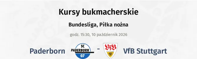 Paderborn - VfB Stuttgart kursy bukmacherskie