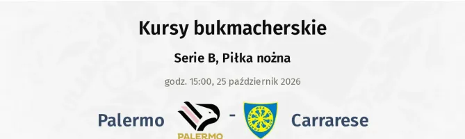 Palermo - Carrarese kursy bukmacherskie