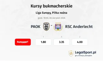 PAOK - Anderlecht kursy bukmacherskie