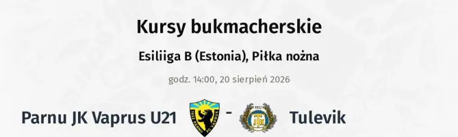 Parnu JK Vaprus U21 - Tulevik kursy bukmacherskie