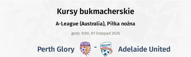 Perth Glory - Adelaide United kursy bukmacherskie
