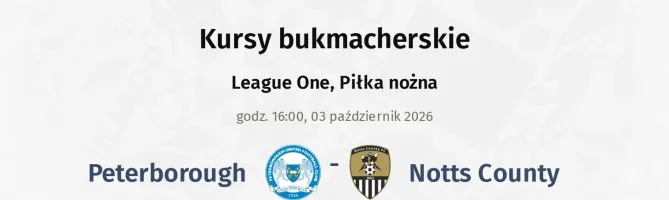 Peterborough - Notts County kursy bukmacherskie