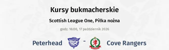 Peterhead - Cove Rangers kursy bukmacherskie