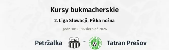 Petržalka - Tatran Prešov kursy bukmacherskie