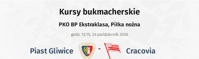 Piast Gliwice - Cracovia kursy bukmacherskie