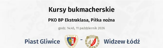 Piast Gliwice - Widzew Łódź kursy bukmacherskie
