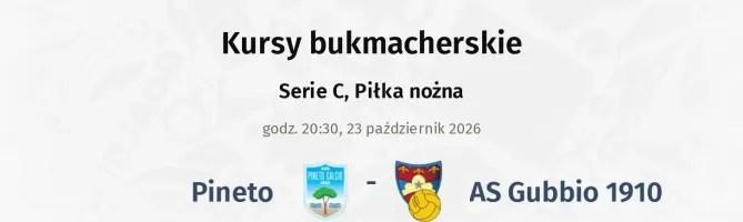 Pineto - Gubbio kursy bukmacherskie