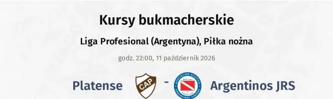 Platense - Argentinos JRS kursy bukmacherskie