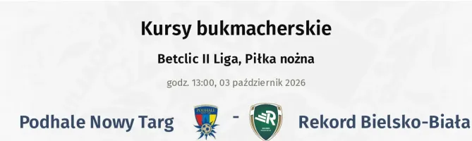 Podhale Nowy Targ - Rekord Bielsko-Biała kursy bukmacherskie