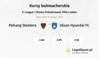 Pohang Steelers - Ulsan Hyundai FC kursy bukmacherskie