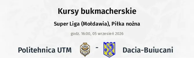 Politehnica UTM - Dacia-Buiucani kursy bukmacherskie