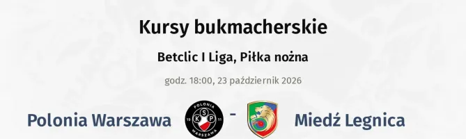 Polonia Warszawa - Miedź Legnica kursy bukmacherskie