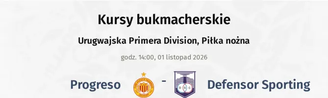 Progreso - Defensor Sporting kursy bukmacherskie