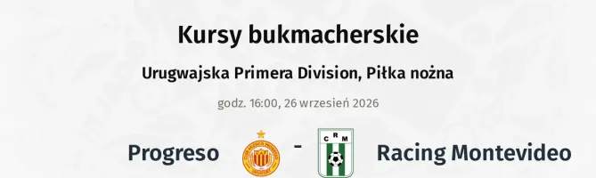 Progreso - Racing Montevideo kursy bukmacherskie