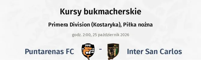 Puntarenas FC - Inter San Carlos kursy bukmacherskie