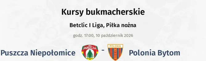 Puszcza Niepołomice - Polonia Bytom kursy bukmacherskie
