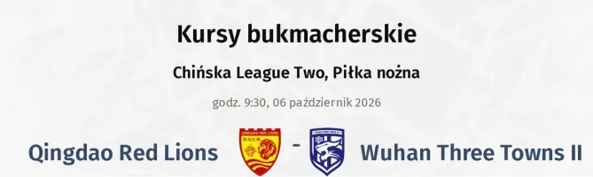 Qingdao Red Lions - Wuhan Three Towns II kursy bukmacherskie