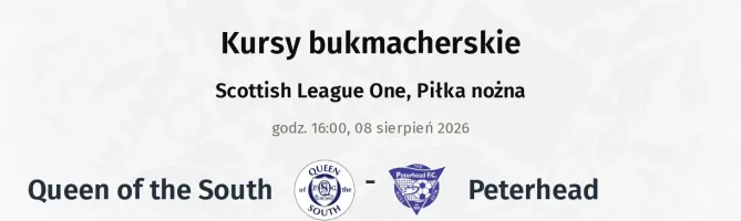 Queen of the South - Peterhead kursy bukmacherskie