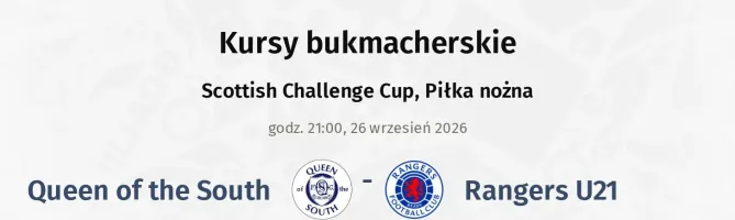 Queen of the South - Rangers U21 kursy bukmacherskie