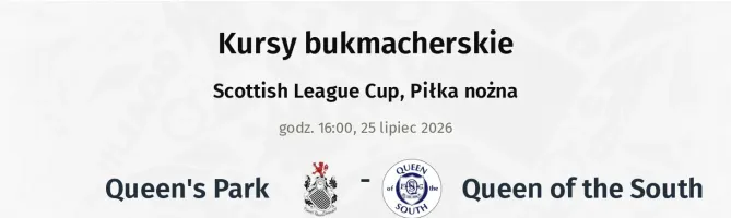 Queen's Park - Queen of the South kursy bukmacherskie