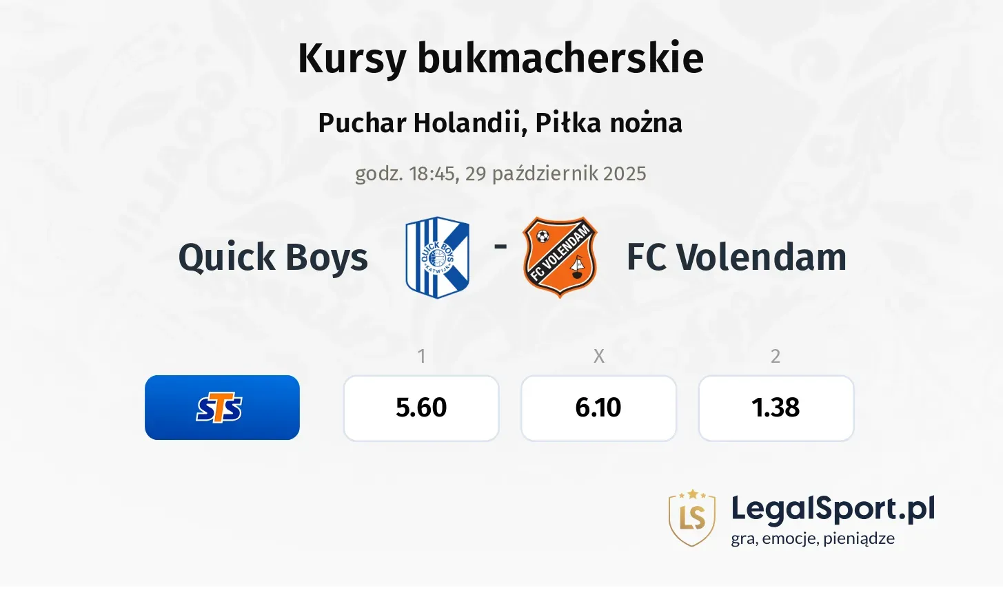 Quick Boys - FC Volendam kursy bukmacherskie