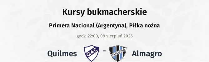 Quilmes - Almagro kursy bukmacherskie