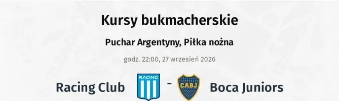 Racing Club - Boca Juniors kursy bukmacherskie